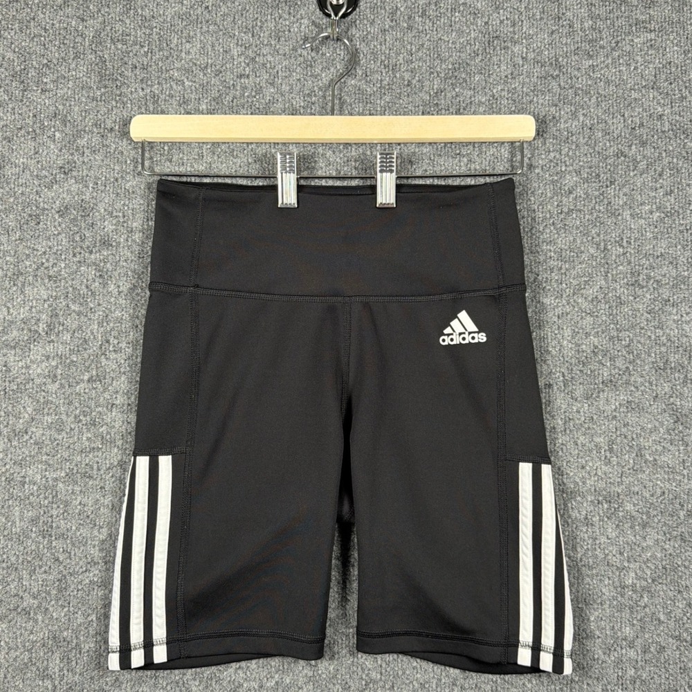 Adidas Bike Shorts Womens Small Black AEROREADY 3-Stripe Primegreen